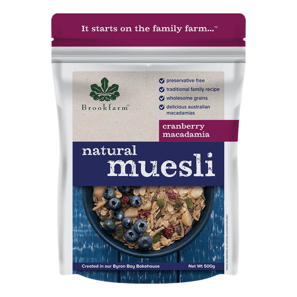 Natural Muesli Cranberry Macadamia | Brookfarm | 500g