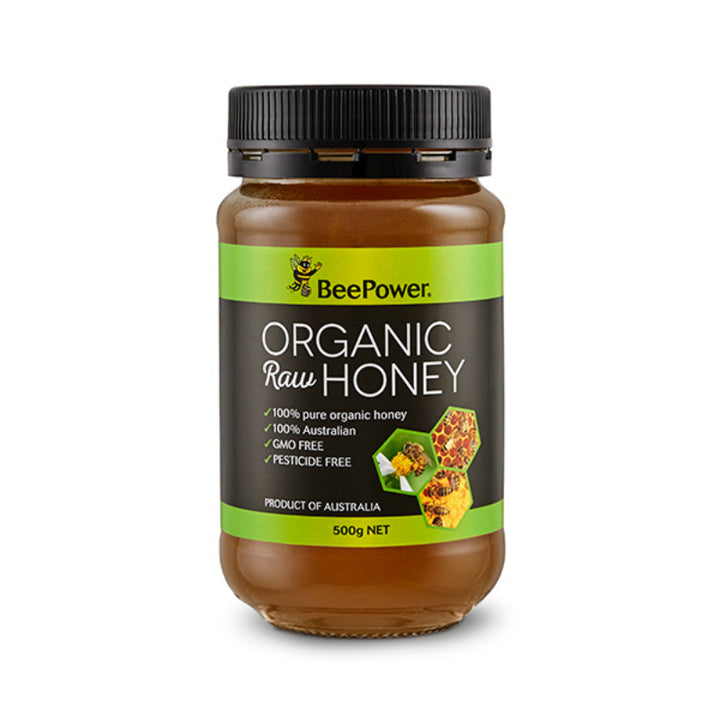 organic raw honey bee power