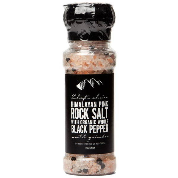 Himalayan Pink Salt & Black Pepper With Grinder  | CHEF'S CHOICE | 200g