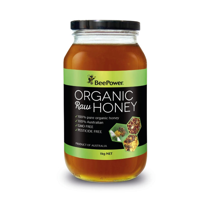 organic raw honey bee power