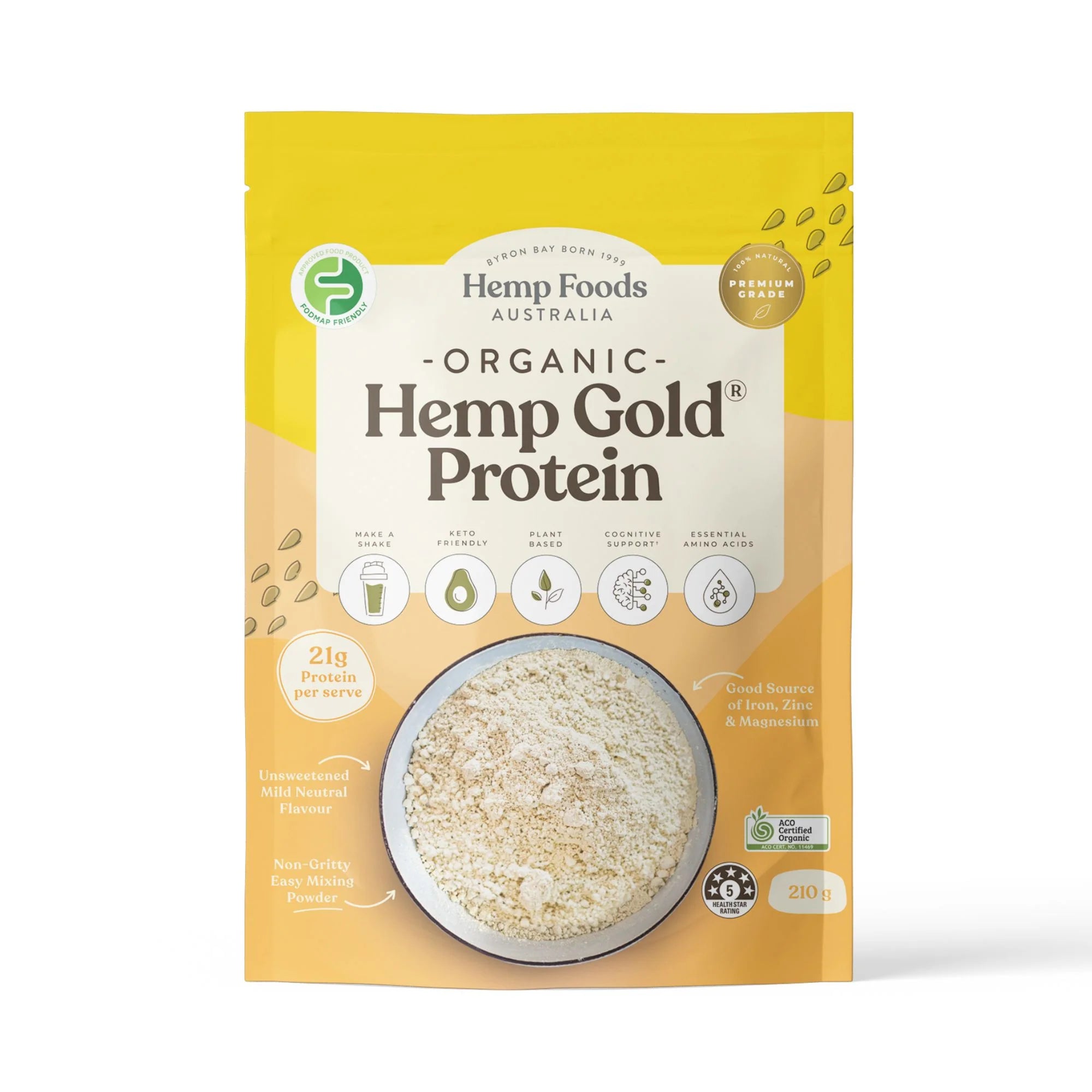 Hemp Foods Australia Organic Hemp Gold Protein | 210g – Rare Organics